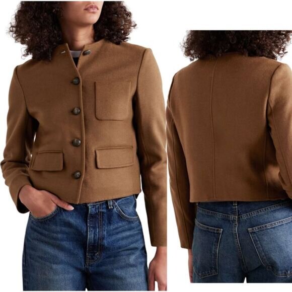 NEW Veronica Beard Lyssa Cropped Wool Blend Jacket Brown Size: 2 - Picture 7 of 7